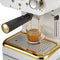 Swan Gatsby Espressomachine – Gemalen Koffie & Pads – Met Melkopschuimer – Wit/Goud