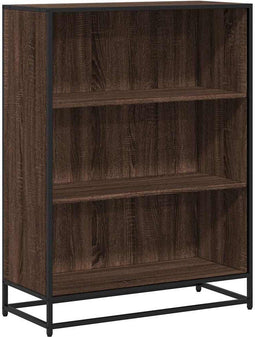 vidaXL - Boekenkast - 80,5x35x107,5 - cm - bewerkt - hout - bruin - eikenkleur