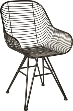 PTMD Eetkamerstoel Wire Zwart Metal
