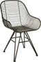 PTMD Eetkamerstoel Wire Zwart Metal