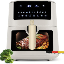 Berlinger Haus Airfryer 8 Liter - Matte Crème - Digitaal Touchdisplay - 1650W - 33 x 36,5 x 36,5 cm