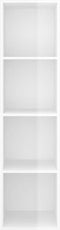 vidaXL - Tv-wandmeubel - 37x37x142,5 - cm - bewerkt - hout - hoogglans - wit