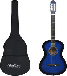 vidaXL - Gitaar - klassiek - beginner - met - tas - 4/4 - 39" - blauw