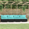 vidaXL - Vierzitsbank - met - kussens - poly - rattan - zwart