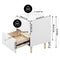 WOLTU NTS10ws03 - nachtkastje - 2 lades - hoogglans wit met goud - 35 x 40 x 51 cm