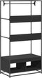 vidaXL - Kledingkast - 90x50x180 - cm - bewerkt - hout - zwart