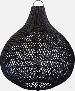 Uma Cantik - Lampenkap 'Mandala' (Zwart, Rotan)