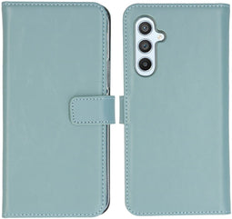 Selencia Galaxy A54 (5G) - Echt Lederen Bookcase - 3 Pashouders - Blauw