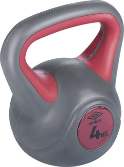 Umbro Kettlebell 4kg - Instapgewicht Vrouw - Rehabilitatie - Kunststof Gewicht - Grijs/ Rood