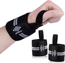 Umbro Wrist Wraps - 2 Stuks - Voor Fitness, Crossfit en Krachttraining - Wit/ Zwart