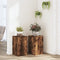 vidaXL - Plantenstandaards - 2 - st - 30x30x50 - cm - bewerkt - hout - gerookt - eiken