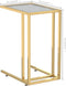 vidaXL - Computer - bijzettafel - 50x35x65 - cm - gehard - glas - zwart
