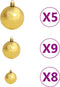 vidaXL - Kunstkerstboom - met - verlichting - en - kerstballen - half - 240 - cm - groen
