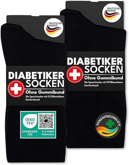 Heldenwerk Diabetikersokken Heren 43-46 - Naadloos - 6 Paar - Zwart Grijs Blauw