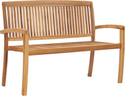 vidaXL - Tuinbank - 2-zits - stapelbaar - 128,5 - cm - massief - teakhout