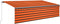 vidaXL - Luifel - handmatig - uittrekbaar - rolgordijn - LED - 5x3 - m - oranje - bruin