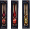 Piek glas d8l31 cm rood/goud a3 kerst