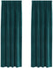 vidaXL - Zwarte - Gordijnen - met - Bovenband - 2 - stuks - Donkergroene - Velours