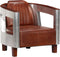 vidaXL Fauteuil luchtvaartstijl echt leer bruin