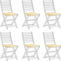 TOLVE - Zitkussen set van 6 - Geel gestreept - Polyester