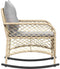 vidaXL - Tuinschommelstoel - met - kussens - poly - rattan - beige