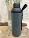 waterdrop® Glazen Drinkfles 600 ml - Duurzaam Borosilicaatglas - Neopreen Hoes en Bamboe Dop - Black Frosted