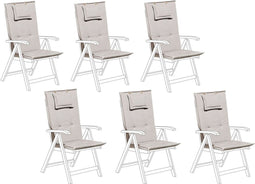 TOSCANA - Tuinkussen set van 6 - Taupe - 50 x 70 cm - Polyester