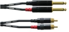 Cordial CFU 1.5 PC - Kabel - 2x Cinch naar 6.35mm - Zwart