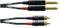 Cordial CFU 1.5 PC - Kabel - 2x Cinch naar 6.35mm - Zwart