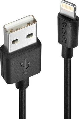 LINDY USB-kabel USB 2.0 Apple Lightning stekker, USB-A stekker 1.00 m Zwart 31320