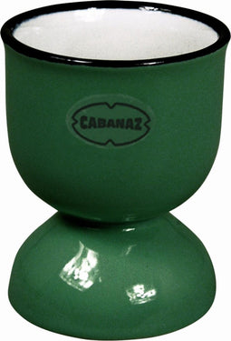 CABANAZ - eierdop, keramiek, EGG CUP, donkergroen