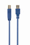 Cablexpert USB-A naar USB-B kabel - USB3.0 - 3 meter - blauw
