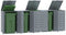 vidaXL - Containerberging - voor - 5 - containers - 345x79x117 - cm - staal - grijs