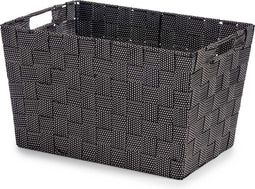 Kast/badkamer opbergmandjes - zwart - 35 x 25 x 20 cm - 10 liter - opbergmandjes
