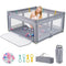 Coast Grote Babybox - Opvouwbare Veiligheidsbox 127 x 127 cm - 50 Ballen en 4 Ringen - Grijs