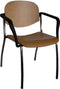 Vergaderstoel Ruby kleur Houtkleur materiaal Hout Met armleuning en collegeplank van hout framekleur Zwart (RAL9011)