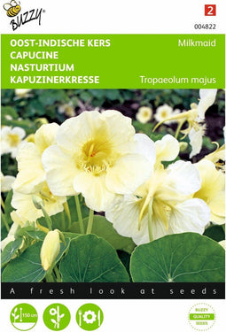 5 stuks Tropaeolum, Oost-Indische kers Milkmaid