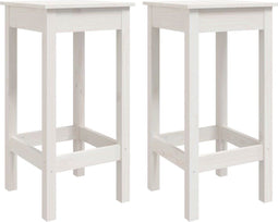 vidaXL - Barkrukken - 2 - st - 40x40x78 - cm - massief - grenenhout - wit