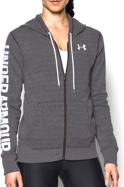 Under Armour - Favorite Full Zip Hoodie - Grijs Dames Vest - L - Grijs