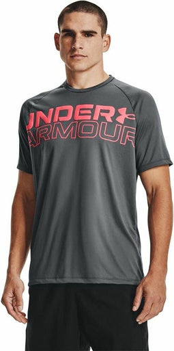 Under Armour Tech 2.0 Wordmark heren sportshirt grijs