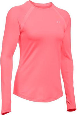 Under Armour UA ColdGear Armour Crew - Sportshirt - Dames - Maat XL - Licht Rood