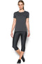 Under Armour UA HG Armour SS - Sportshirt - Carbon Heather - Dames - Maat S