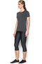 Under Armour UA HG Armour SS - Sportshirt - Carbon Heather - Dames - Maat S