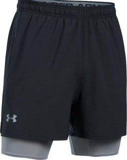 Under Armour UA QUALIFIER 2-IN-1 SHORT Sportbroek - Heren - Maat M - Zwart
