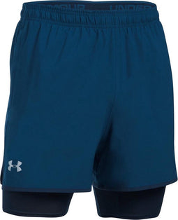 Under Armour UA QUALIFIER 2-IN-1 SHORT- Sportbroek - Heren - Maat S - Donker Blauw