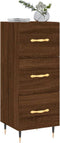vidaXL - Dressoir - 34,5x34x90 - cm - bewerkt - hout - bruin - eikenkleur
