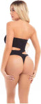 Strapless cutout body Pink Lipstick - - Zwart