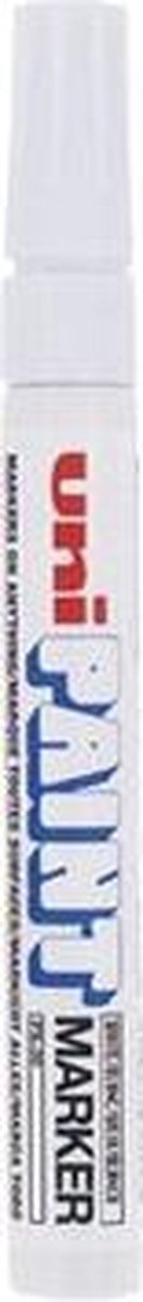 Uni Paint Marker PX-20 Wit - Olie gebaseerd - Verfstift - Marker Op Olie Basis - Markeerstift Wit - Markeerstift Voor Metaal Kunststof Hout Etc - Permanent Marker