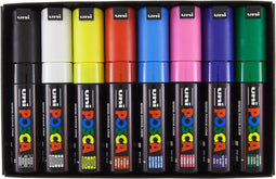 Uni Posca Verfmarkers set - 8K basis - 8 stuks