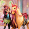 Unicorn Academy - Pop Valentina & Eenhoorn Cinder - met 2 rijaccessoires en borstel - Speelfigurenset